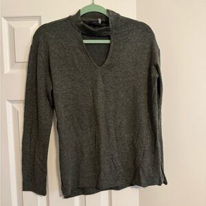 1. State Dark Green V-Neck Women's Sweater